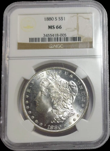1880 S MORGAN SILVER DOLLAR $1 NGC MS 66 ABSOLUTELY BEAUTIFUL UNC