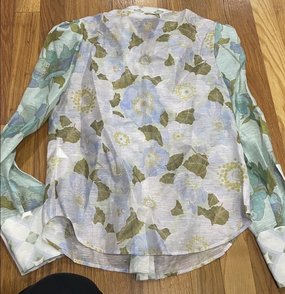 Zimmerman Rhythm Ruffled Patchwork Silk Blouse 0P - image 8