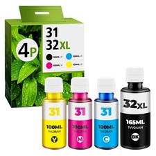 31 Ink 32XL Black Bottle Set Compatible HP Smart Tank 5101 7602 Refill