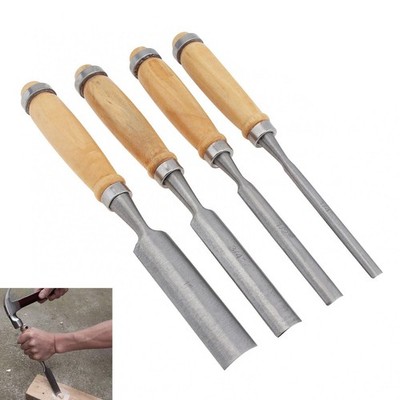 4 PCS SemiCircular Woodworking Chisel Set Chrome Vanadium Steel Carpenter