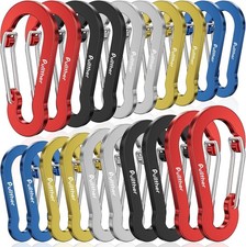Aluminum Carabiner Clips- Set of 20,Carabiner Clip 2 inch