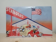 Standard Gasoline Sign, Station, Garage, Auto Shop, Retro Vintage Metal Sign 