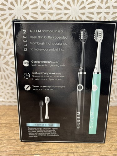 1 New Gleem Power Toothbrush - 1 Handle, 2 Brush Head, & 2 Travel Case Box - Picture 2 of 4