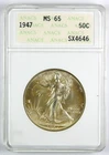 Photo of a 1947-P Walking Liberty Half Dollar from an eBay sale