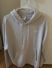 Nike Women s Light Green Pullover Hoodie Fleece Cotton Blend Logo Pockets Size M