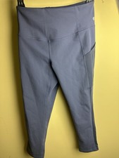 Zella Leggings Blue Mesh Inset Active Athletic Size Small Yoga Run Pockets 235