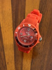 Ice Watch Women Red Dial Date Red Band Belgium 35mm New Battery