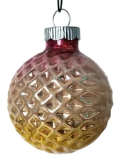 Vintage Shiny Brite Blown Glass Christmas Ball Ornament Diamond Texture 2 Inch