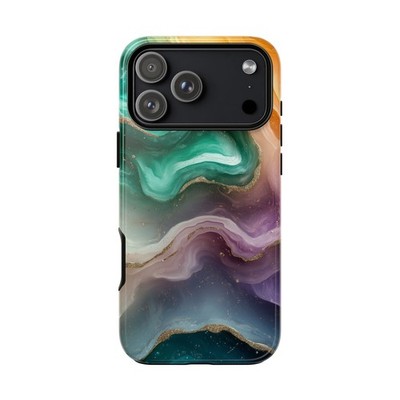 Phone Ink - iPhone | Galaxy | Pixel Case - Yellow Mint Purple Marble Swirls