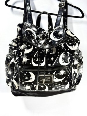 Killstar Under The Moon And Stars Backpack - Drawstring Shiny Vinyl Witchy