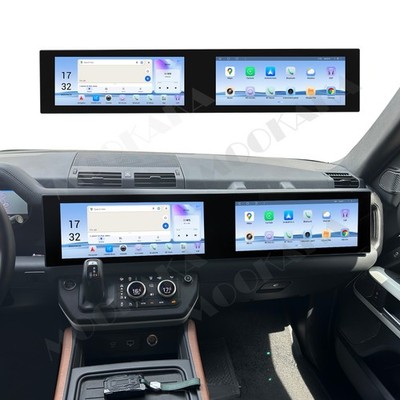 15''Dual Screen Car Radio for Land Rover Defender 2018-2024 GPS Stereo Upgrade
