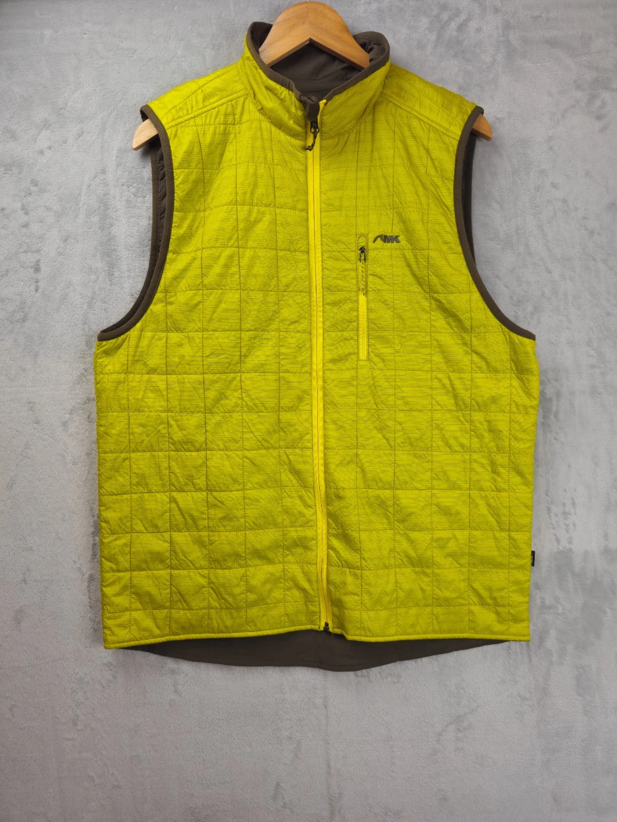 Mountain Khakis Polartec Puffer Vest Large Green Full Zip Reversible Outdoor