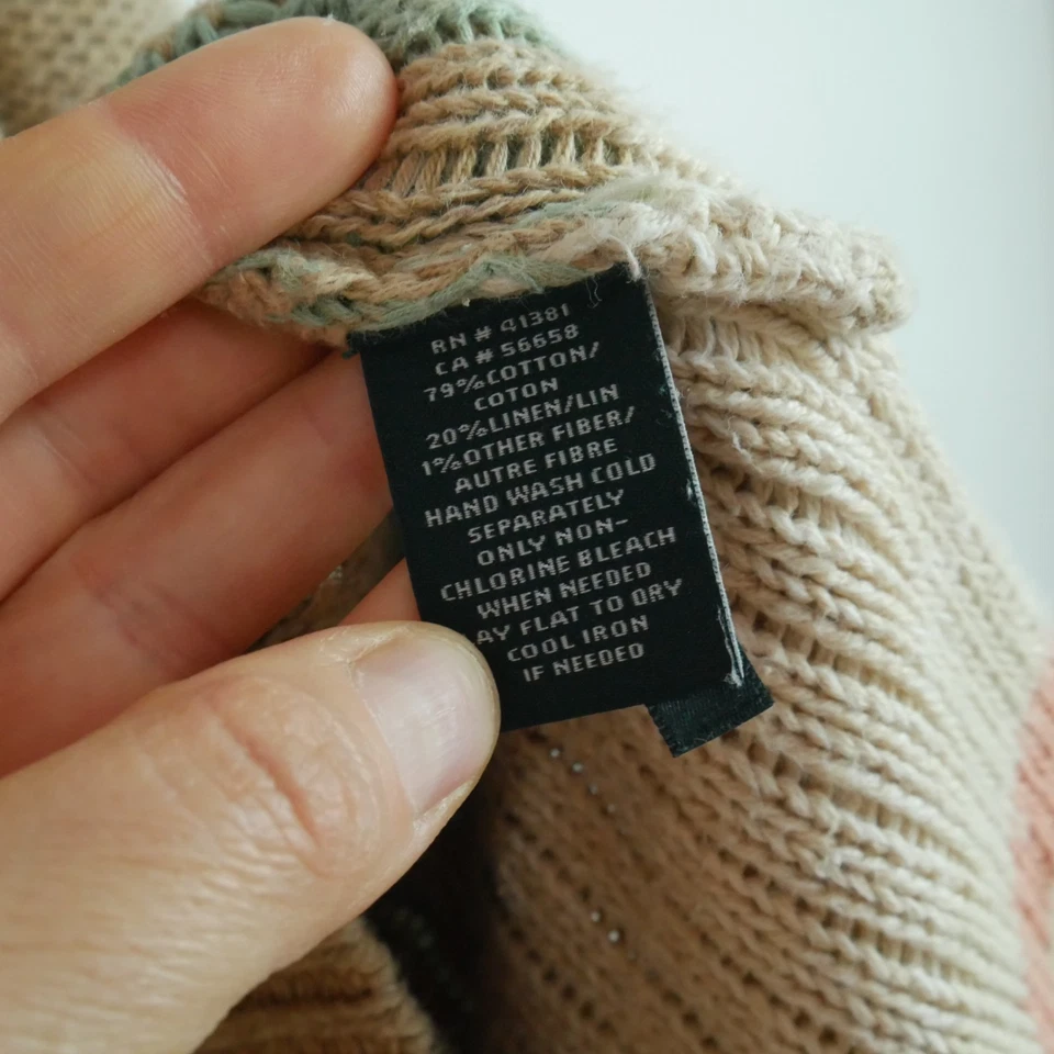 Vintage Lauren Ralph Lauren P M Aztec Sweater Roll Neck Linen Blend Southwestern - Image 3 of 4