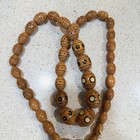 Vintage Carved Wood Inlay Graduated Statement Necklace Handcrafted Boho Tribal — photo 8