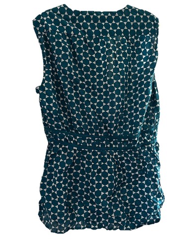 Banana Republic Sleeveless Ocean Blue GEOMETRIC Top Size S Cotton EXCELLENT - Picture 4 of 4