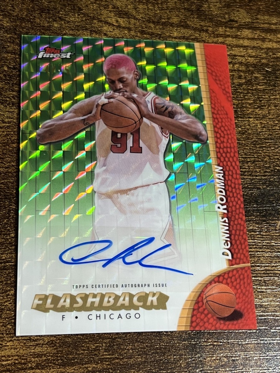 DENNIS RODMAN 2024-25 Topps Finest Flashback Green Geometric Auto