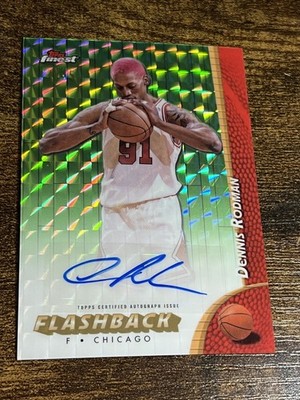 DENNIS RODMAN 2024-25 Topps Finest Flashback Green Geometric Auto 
