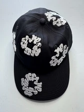 Denim Tears Cotton Wreath Logo Embroidered Black One Size Hat Cap Brand New