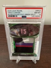 2025 Leaf Pearl Vince Carter Pearlescent Pat-Green SPCT /6 Game Used Memorabilia