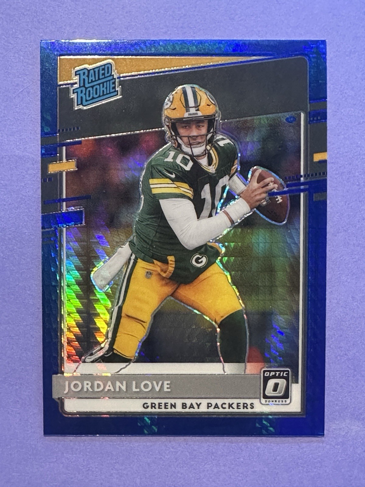 2020 Donruss Optic Rated Rookie Jordan Love RC #154 Blue Hyper Prizm Packers