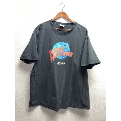 Vintage Planet Hollywood Shirt Aspen CO Colorado Black Graphic Tee 90s XL