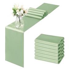 Satin Table Runners 12x108 Inch, 6 Pack, Birthday Party Decor, Sage Green