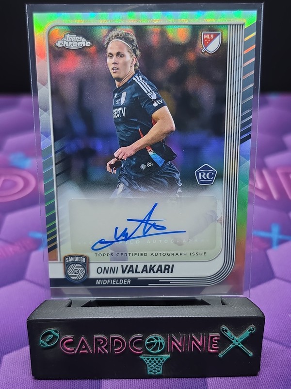 2025 Topps Chrome Onni Valakari Refractor RC Auto San Diego FC #CA-VK
