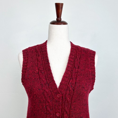 Vintage Casual Corner Red Cable Knit Sweater Vest - Picture 2 of 7