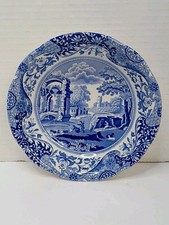 Spode Blue Italian Rimmed Soup Cereal Bowl 6.5  England White Blue C.1816 A1