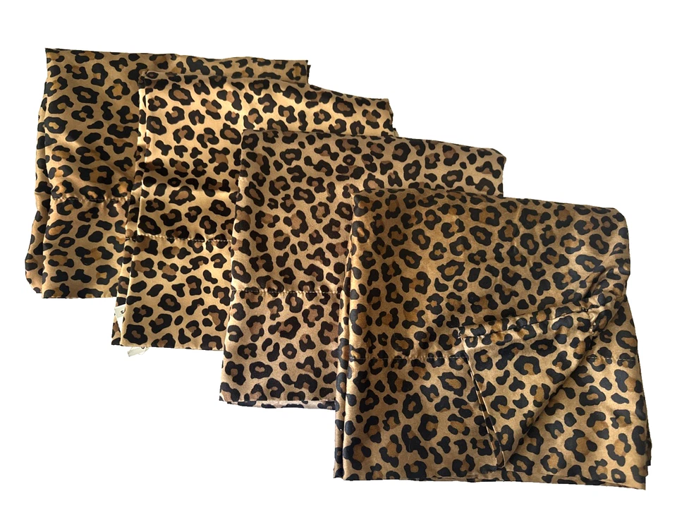 MAINSTAY SATIN LEOPARD BLACK GOLD ANIMAL (4) STANDARD PILLOWCASES 19X30 - Image 2 of 4