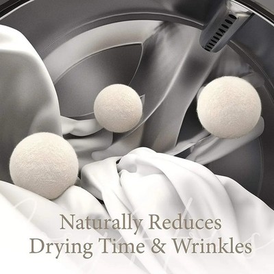 Eco-Friendly Wool Dryer Balls Reusable Laundry Softener Reduces Dry Time