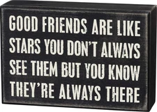 17423 Box Sign, Good Friends, Wood, 6" x 4"
