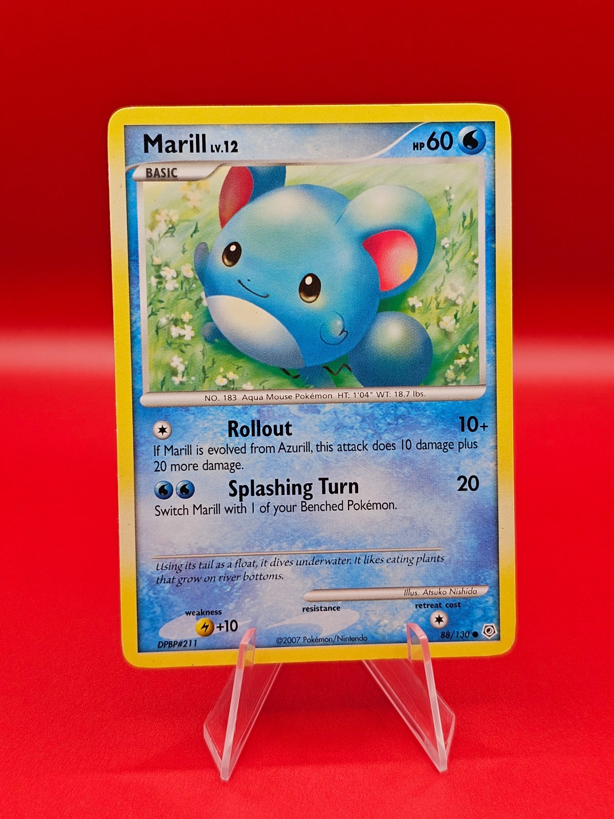 LP Pokemon TCG Marill 88/130 Diamond and Pearl Common card Normal