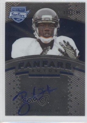2012 Press Pass Fanfare Blue 38/199 Brian Quick #BQ Rookie Auto RC 0a2