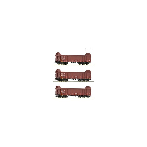 Roco 6600131 3 Piece Set: Open Goods Wagons, Db Ag New In Ovp-image