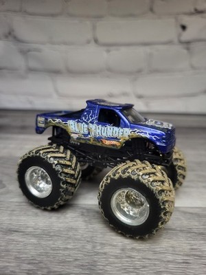 Hot Wheels Monster Jam Blue Thunder Ford Built Tough 1:64 Truck HTF Mud
