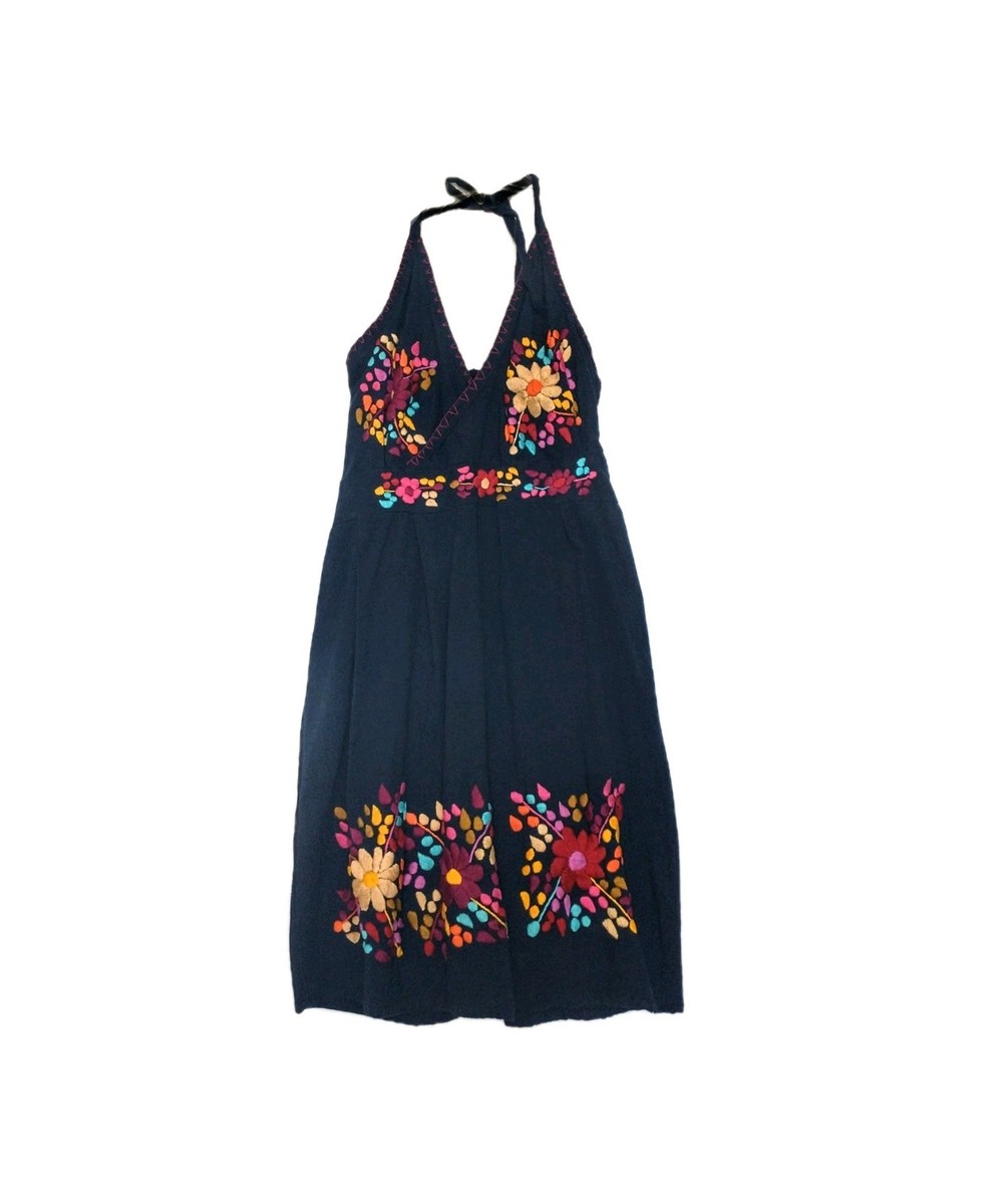 green emerald velvet dress Chilac Embroidered Mexican Long Dress