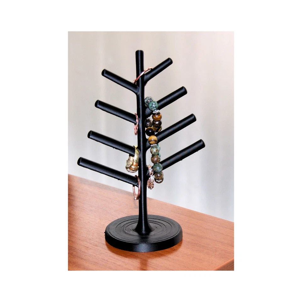 Organizer Porta Gioielli Albero Design Espositore Anelli Bracciali Orecchini Ner - Immagine 3 di 4