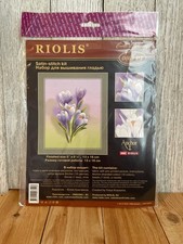 RIOLIS 0065PT Crocuses Satin Stitch Stamped Cross Stitch Kit