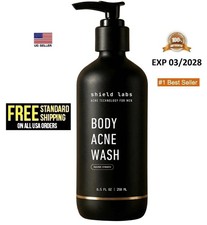 Shield Men's Acne Body Wash Maximum Strength 8.5 FL 10 Benzoyl Peroxide
