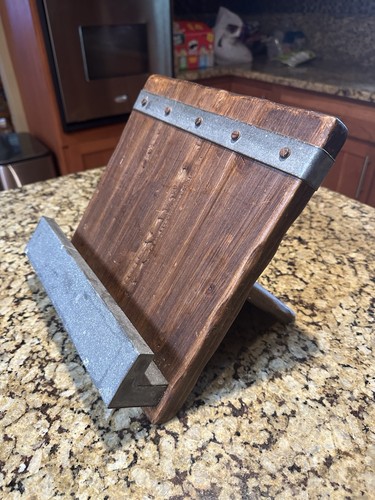 Pottery Barn Handmade Reclaimed Wood Folding Cookbook/Tablet Holder Etu Home
