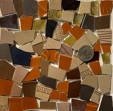 Broken China Mosaic Art Crafts Supplies -Rich Shades of Brown Tiles F468