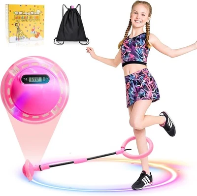 ZREE Kinder Blinkender Springring Sprungball Faltbarer Flash Jumping Ball mit Zähler
