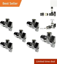Durable 1/2" CPVC Slip x 3/8" Compression Angle Valves - 5 Pack, Lead-Free Brass