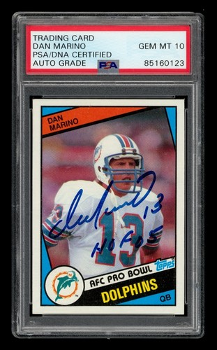 1984 Topps Set-Break #123 Dan Marino Rookie Auto PSA 10 GEM MINT