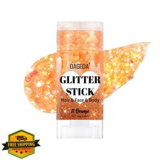 DAGEDA Orange Body Glitter Stick Holographic Rave Makeup