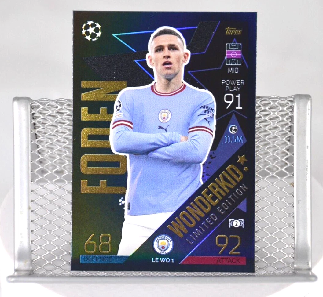 2022-23 Topps Match Attax UEFA League Phil Foden Wonder Kid LE WO1