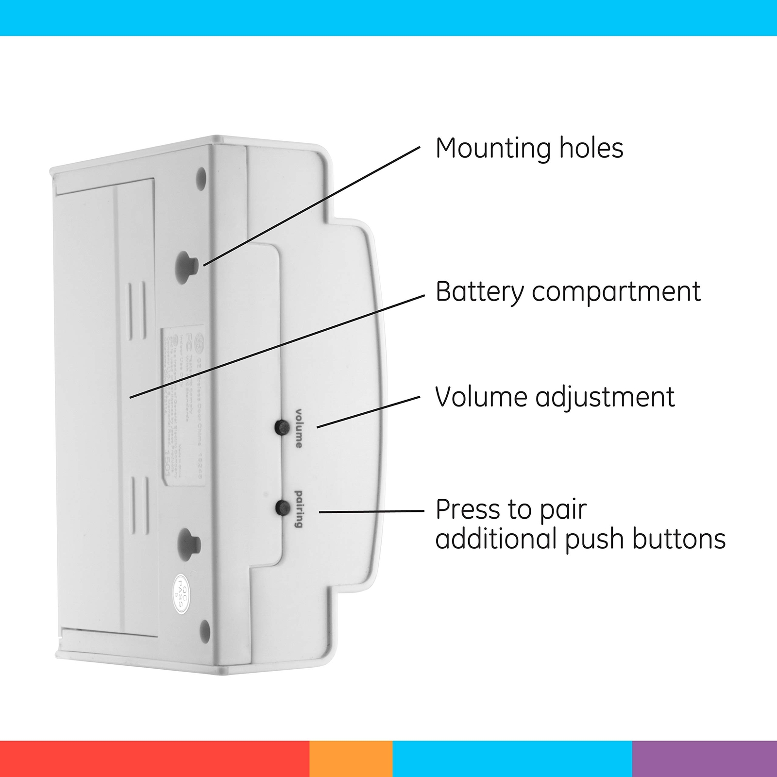 Ge Wireless Doorbell Kit 2 Push Buttons Door Bells For Homes 8 Melodies ...