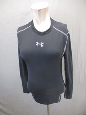 Under Armour COLD GEAR Size SM Women BLK Crew Neck Long Sleeve Athletic Top 728