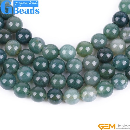 Cuentas redondas de piedra natural musgo ágata piedra preciosa para hacer joyas envío gratuito - Imagen 11 de 45